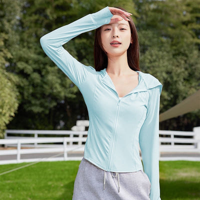 Chaqueta Yoga Ajustada UPF50 Protección Solar para Mujeres - Image 12