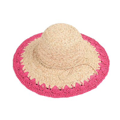 Sombrero de Rafia con Ala Ancha y Protección Solar con Ajuste de Color - Image 20