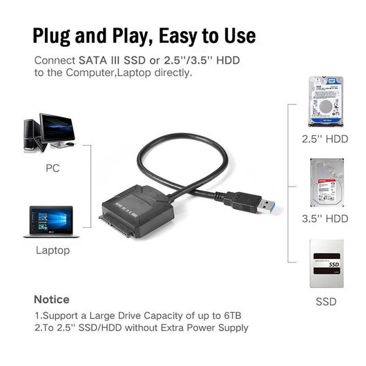 Cable Adaptador USB a SATA - Conecta Cualquier Disco Duro al Instante - Image 3