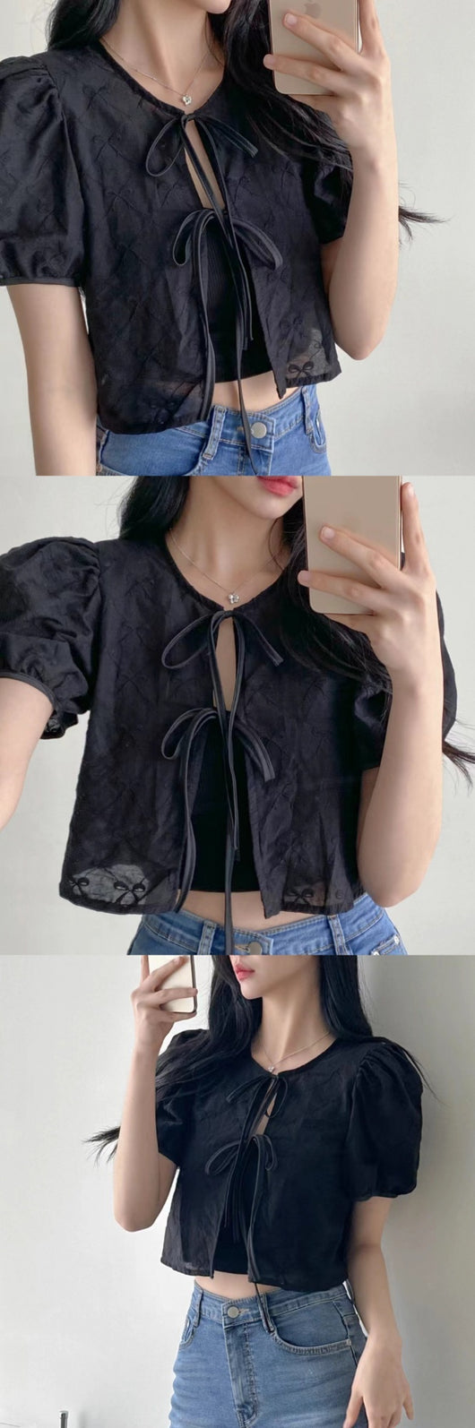 Blusa Tejida con Cordones - Manga Corta Elegante - Image 17