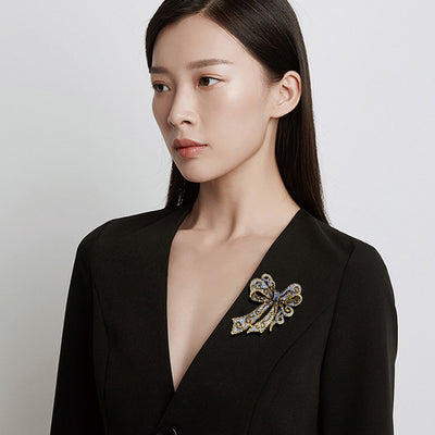 Broche Vintage con Moño y Cristales - Accesorio Elegante para Mujer - Image 9