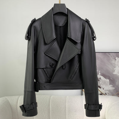 Chaqueta de Cuero Oveja Suelta para Mujer - Estilo Oversized - Image 11