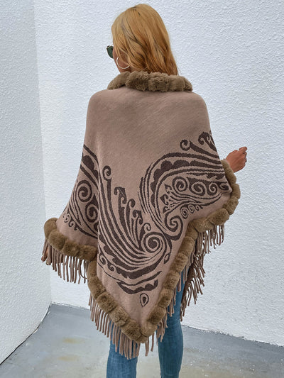 Chal con Cuello de Piel y Flecos Elegante para Invierno - Image 4