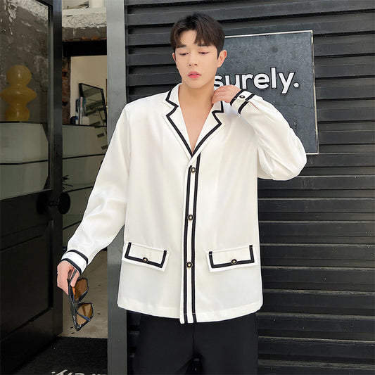 Camisa Ejecutiva de Manga Larga con Solapa para Hombre