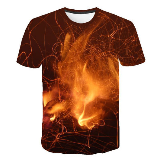 Remera 3D con Estampado Digital de Llama Ardiente - Image 7