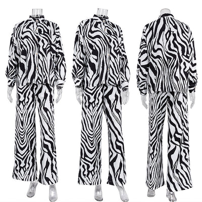 Conjunto de Blusa Rayada y Pantalón Suelto - Estilo Profesional y Cómodo - Image 26