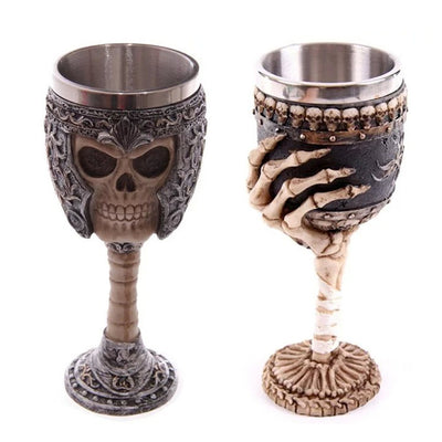 Cáliz Decorativo con Calavera - Copas de Vino Góticas para el Hogar