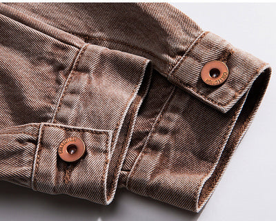 Chaqueta Vaquera Vintage con Detalles Cruzados para Hombre - Image 7