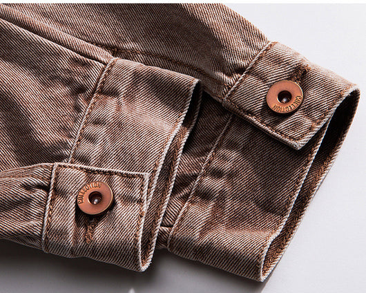 Chaqueta Vaquera Vintage con Detalles Cruzados para Hombre - Image 7