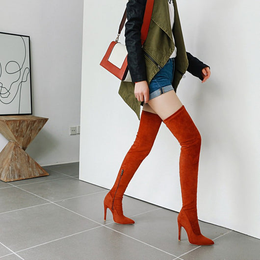 Botas Altas Vintage con Tacón Fino y Punta Aguda - Image 13