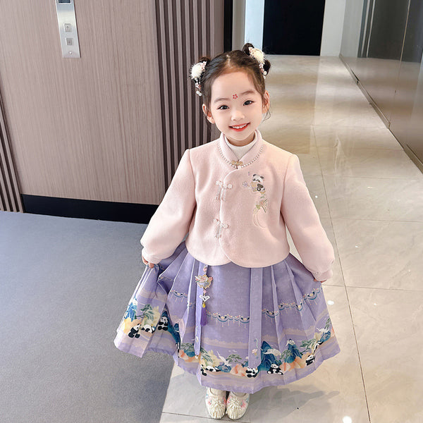 Traje Hanfu Tradicional de Dos Piezas con Falda Caballo
