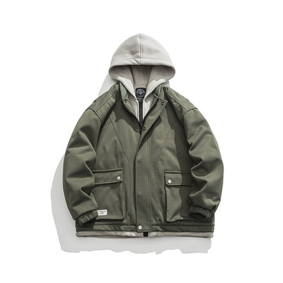 Chamarra Hoodie Retro con Bolsillos 3D y Diseño Desmontable para Hombre - Image 7