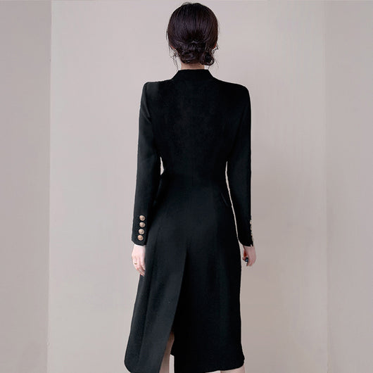 Vestido Blazer Doble Botonadura con Perlas - Elegancia Profesional - Image 4