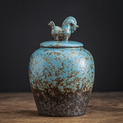 Recipiente de Té Cerámica Azul con Horno Decorativo - Image 16
