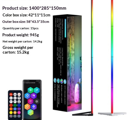 Lámpara de Piso Ambiental RGB con Bluetooth para Dormitorio - Image 4