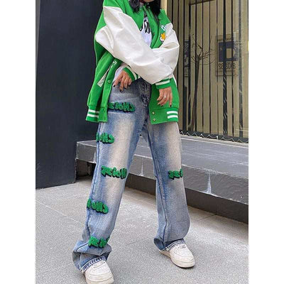 Jeans Coreanos Estilo Callejero Harajuku Fusion Urbano para Mujer - Image 6