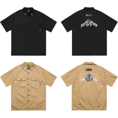 Camisa de Trabajo Talla Grande Suelta con Bordado - Image 5