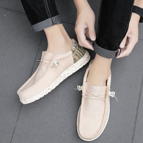 Zapatos Casuales de Lona Transpirable con Diseño Patchwork para Hombre