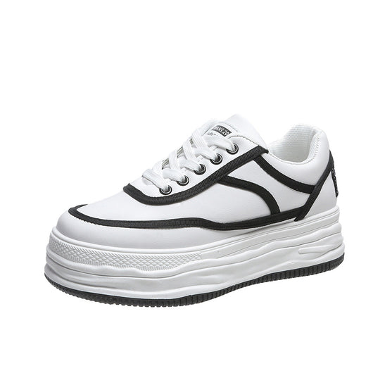 Zapatillas Blancas Mujer Suela Gruesa Estilo Coreano - Image 9