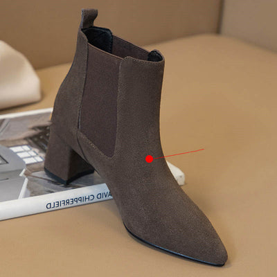 Botas de Cuero para Mujer con Tacón Grueso Medio - Image 5