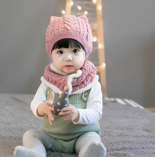 Conjunto Gorro y Babero de Lana Gruesa Trenzado - Image 6