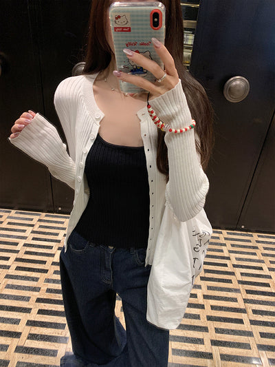 Cardigan Tejido Abotonado para Mujer con Chaleco Integrado - Image 33