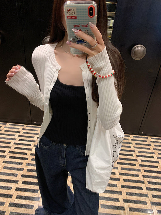 Cardigan Tejido Abotonado para Mujer con Chaleco Integrado - Image 33