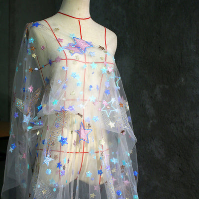 Tela Malla Diseñador con Bordado de Lentejuelas Sinfonía Estelar - Image 3