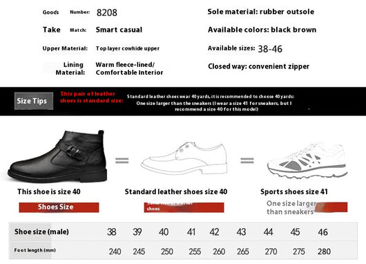 Botas de Cuero Premium Talla Grande: Calidez y Confort para el Invierno - Image 6