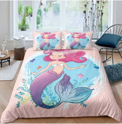 Funda Nórdica Estampada Sirena Caricatura para el Hogar - Image 7