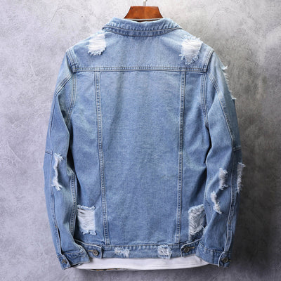 Chaqueta de Mezclilla Desgarrada con Estilo Casual - Image 13