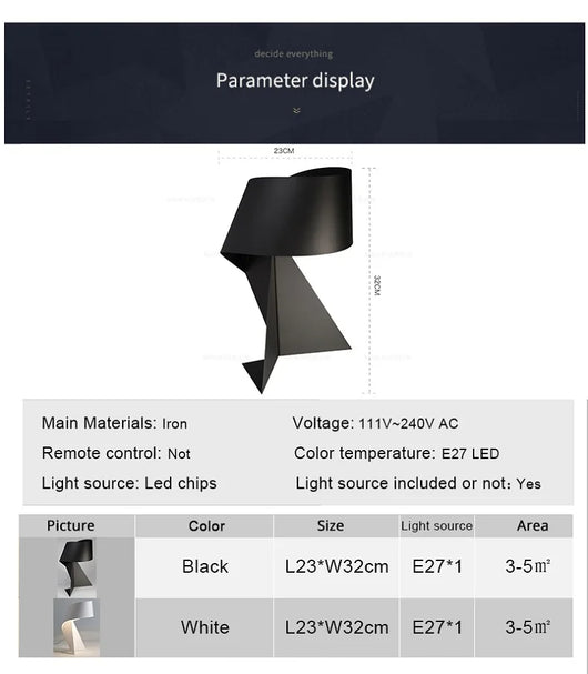 Lámpara Origami Blanco y Negro - Diseño Minimalista de Estudio - Image 12
