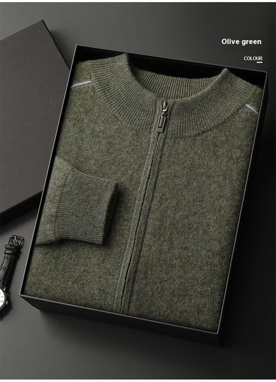 Suéter de Cachemira para Hombre Grueso Cuello Alto Cremallera - Image 20