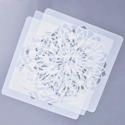Plantilla de Pintura Mandala Loto Geométrica para Pared y Piso - Image 7