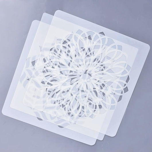 Plantilla de Pintura Mandala Loto Geométrica para Pared y Piso - Image 7