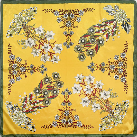 Pañuelo Cuadrado de Seda Estampado Europeo - Image 2