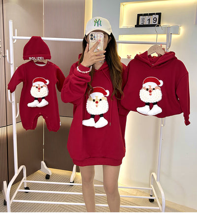 Conjunto Navideño Familiar: Pijama Polar con Capucha para Padres e Hijos - Image 15