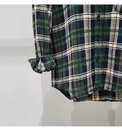 Camisa de Cuadros Verde en Algodón con Manga Larga - Image 13