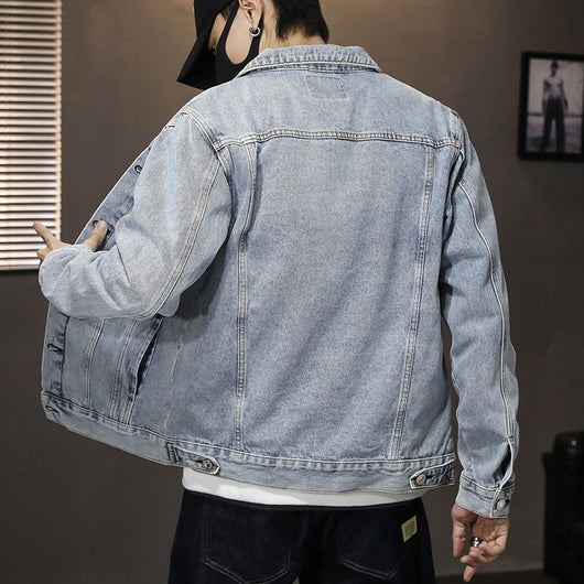 Chaqueta Denim Oversized Slim Estilo Coreano Lavado Casual - Image 10