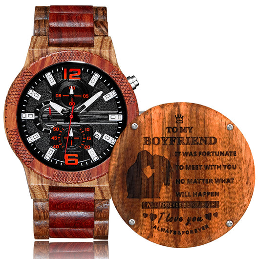 Reloj de Cuarzo para Hombre con Diseño de Madera - Estilo Deportivo - Image 4