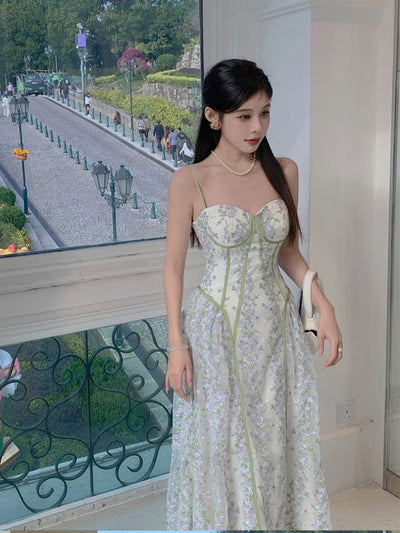 Vestido de Encaje Floral Verano Sensual Cintura Definida Falda Elegante - Image 7
