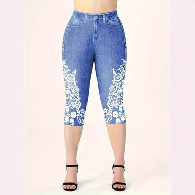 Leggings Casuales de Cintura Media con Estampado Vaquero - Image 13