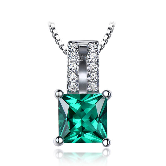 Collar Rectangular de Esmeralda Verde Nano en Plata 925 - Image 9