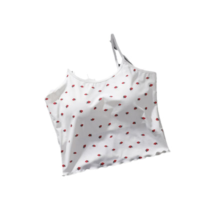 Blusa Exterior con Volantes, Relleno de Pecho y Estampado de Fresa - Image 4