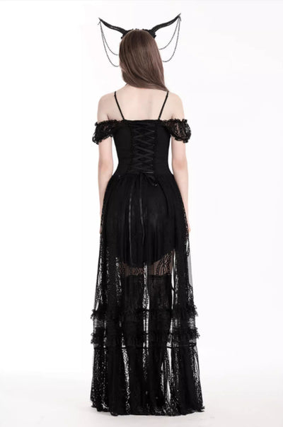 Vestido Gótico Romántico de Encaje Elegante Retro - Image 7
