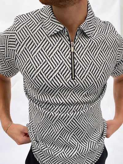 Polo Tejido Jacquard con Cierre - Camiseta Elegante para Hombre - Image 12