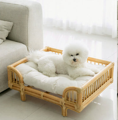 Cama para Perro de Ratán Natural Tejida a Mano - Diseño Minimalista - Image 3