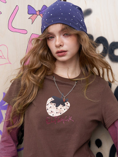 Blusa Retro Estampado Fresa Manga Larga Diseño Vintage para Mujer - Image 4