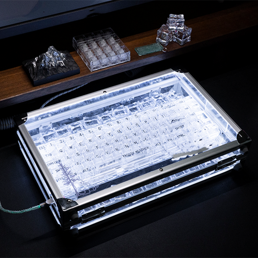 Teclado Gaming Inalámbrico Bluetooth Tri-Modo Personalizable Ice-Through