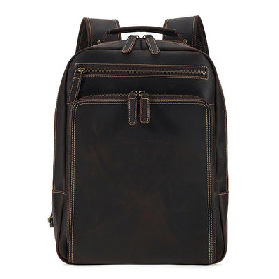 Mochila de Cuero Genuino para Hombre Gran Capacidad Estilo Vintage - Image 9